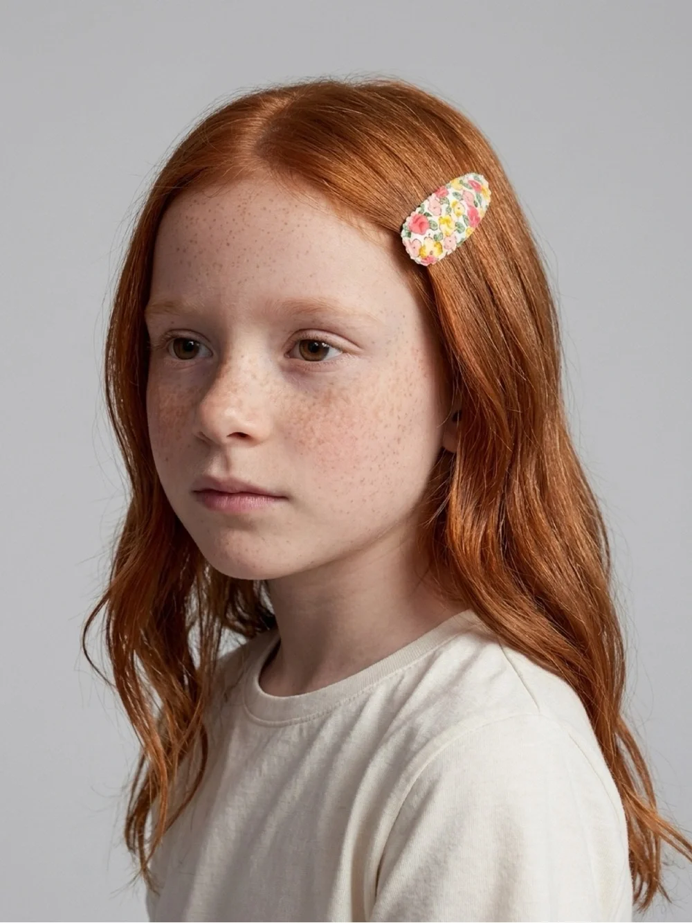 Handmade Floral Linen Snap Hair Clips Set | Vintage Toddler Girl Barrettes